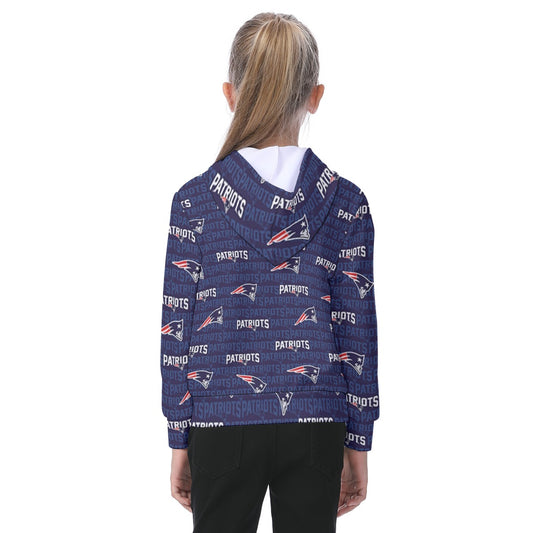 New England Football Game Day All-Over Print Oversized Kid's Hoodie