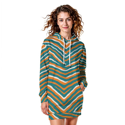 Miami Football Game Day All-Over Print Women's Heavy Fleece Long Hoodie