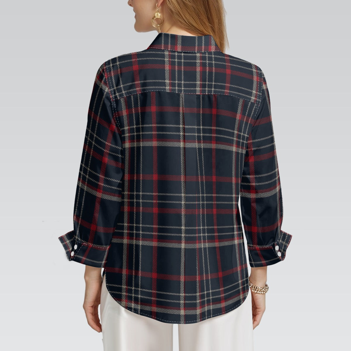 Connecticut tartan plaid Women's 3/4 Sleeve Shirt