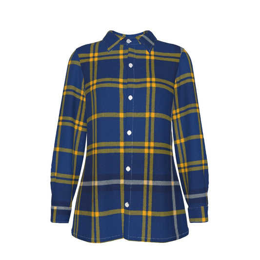 California Los Angeles UCLA Bruins Tartan Plaid  Women's Elastic-Back Shirt
