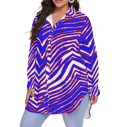 Buffalo Bills Zubaz Women's Shirt With Long Sleeve(Plus Size)