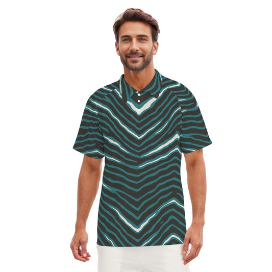Philadelphia Football Game Day All-Over Print Men's Short Sleeve Polo Shirt With Button Closure
