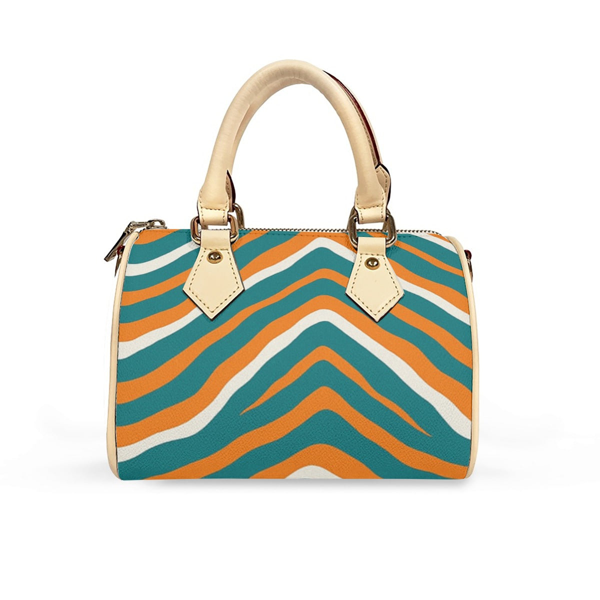 Miami Football Game Day Classic Barrel-Shaped PU Leather Handbag