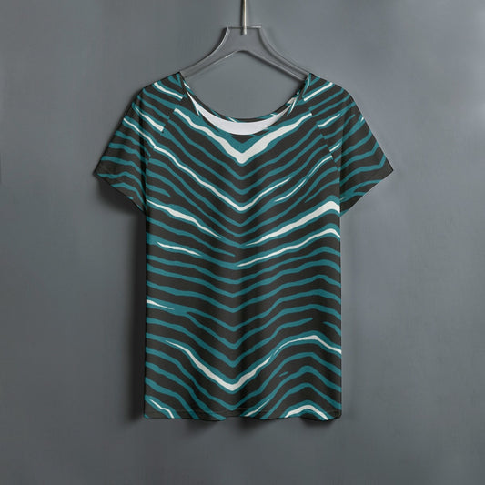 Philadelphia Football Game Day All-Over Print Women's Round Neck T-shirt With Raglan Sleeve