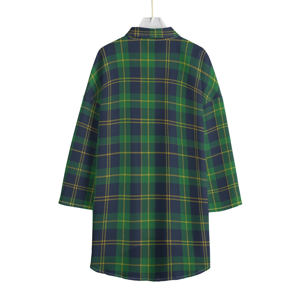 Notre Dame Tartan Plaid Fighting Irish Women's Chiffon Shirt With Elbow Sleeve