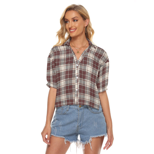 Oklahoma Tartan Plaid Sooners Women's V-neck Shirts