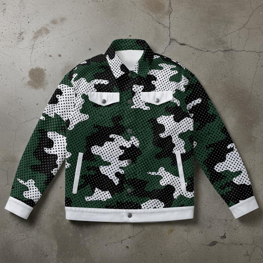 Urban Legend Michigan State Green White Camo Unisex Collared Jacket