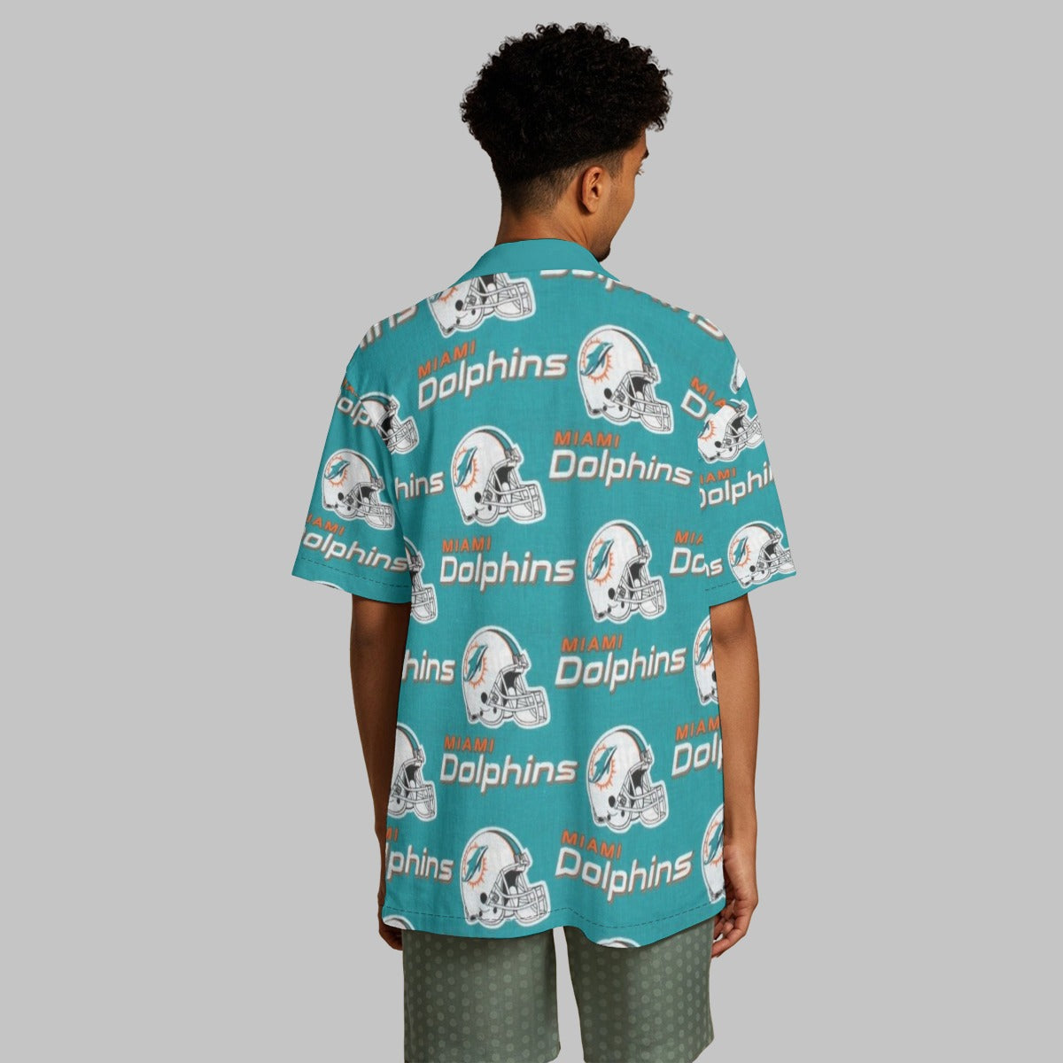 Miami Football Game Day All-Over Print Men's Hawaiian Shirt With Button Closure