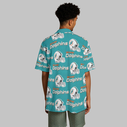 Miami Football Game Day All-Over Print Men's Hawaiian Shirt With Button Closure