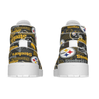 Pittsburgh Steelers Women's Synthetic Leather Stitching Shoes