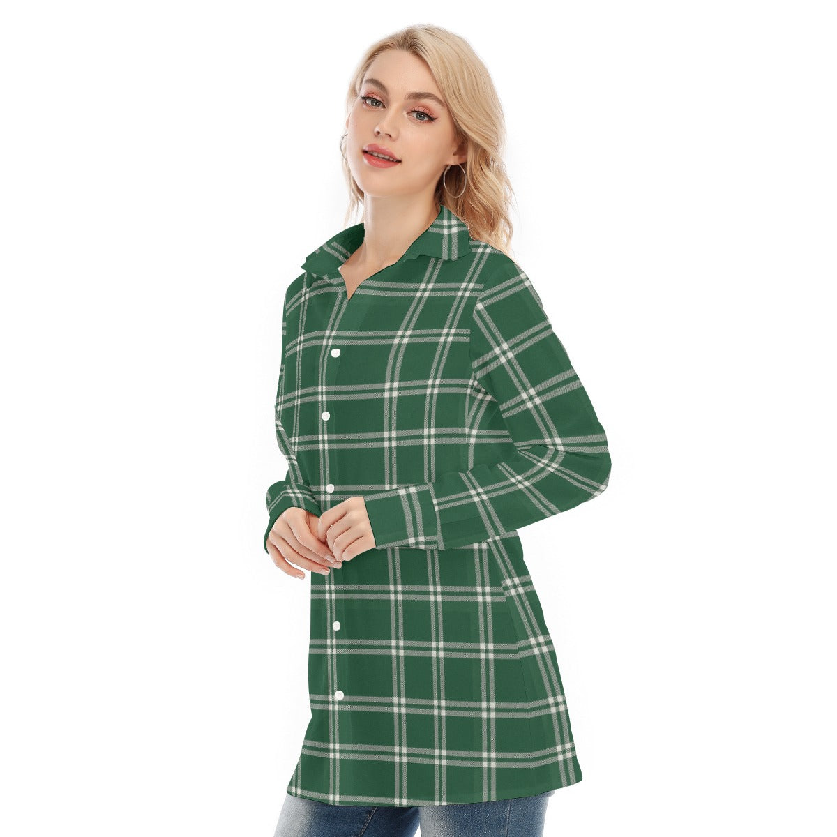 Michigan State Tartan Plaid Spartans Women's Long Shirt