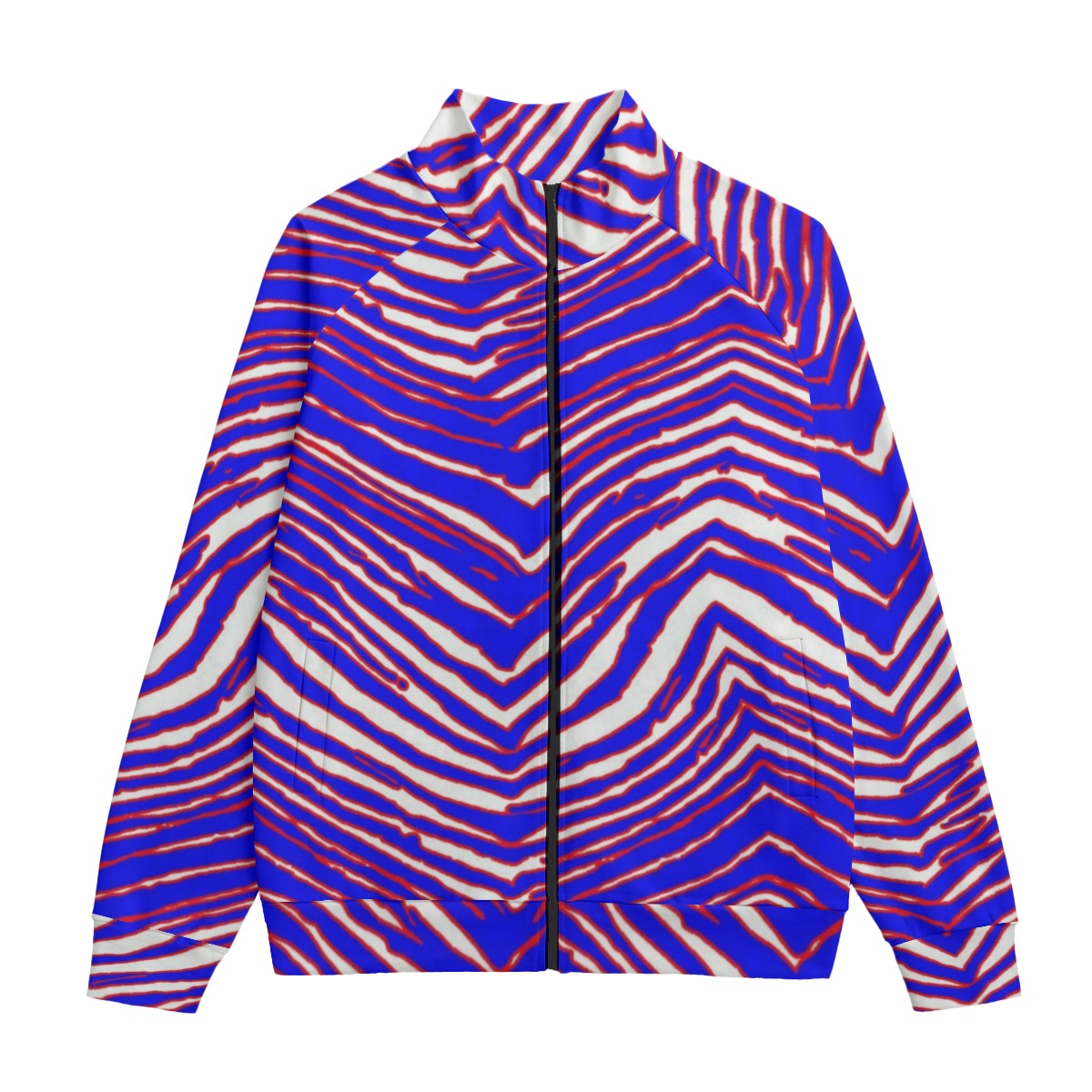 Buffalo Bills Zubaz Unisex Stand Up Collar Jacket With Raglan Sleeve | 310GSM Cotton