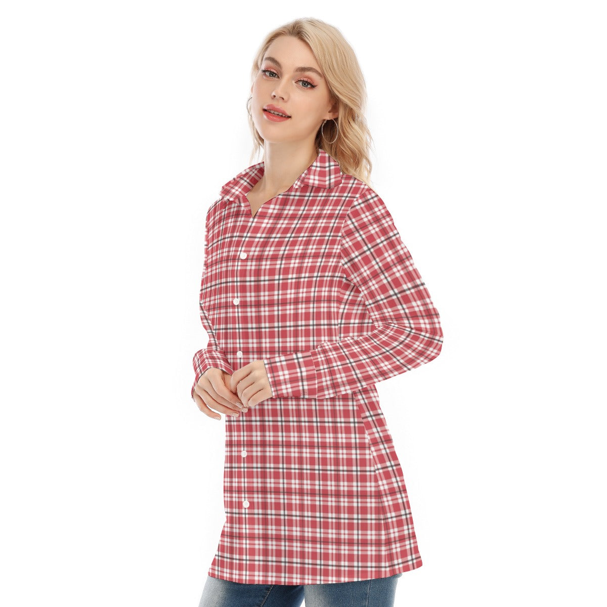 Georgia - Bulldogs Tartan Plaid Women's Long Shirt