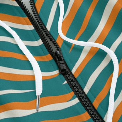 Miami Football Game Day All-Over Print Zip Up Hoodie With Pocket | Interlock
