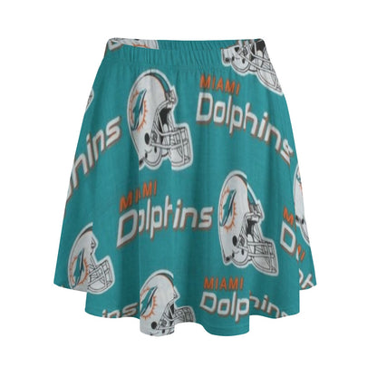 Miami Football Game Day All-Over Print  Women's Bazyrey Skirts With pocket