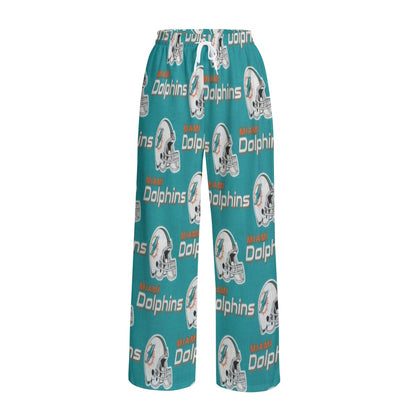 Miami Football Game Day All-Over Print Unisex Knitted Fleece Wide Leg Pants