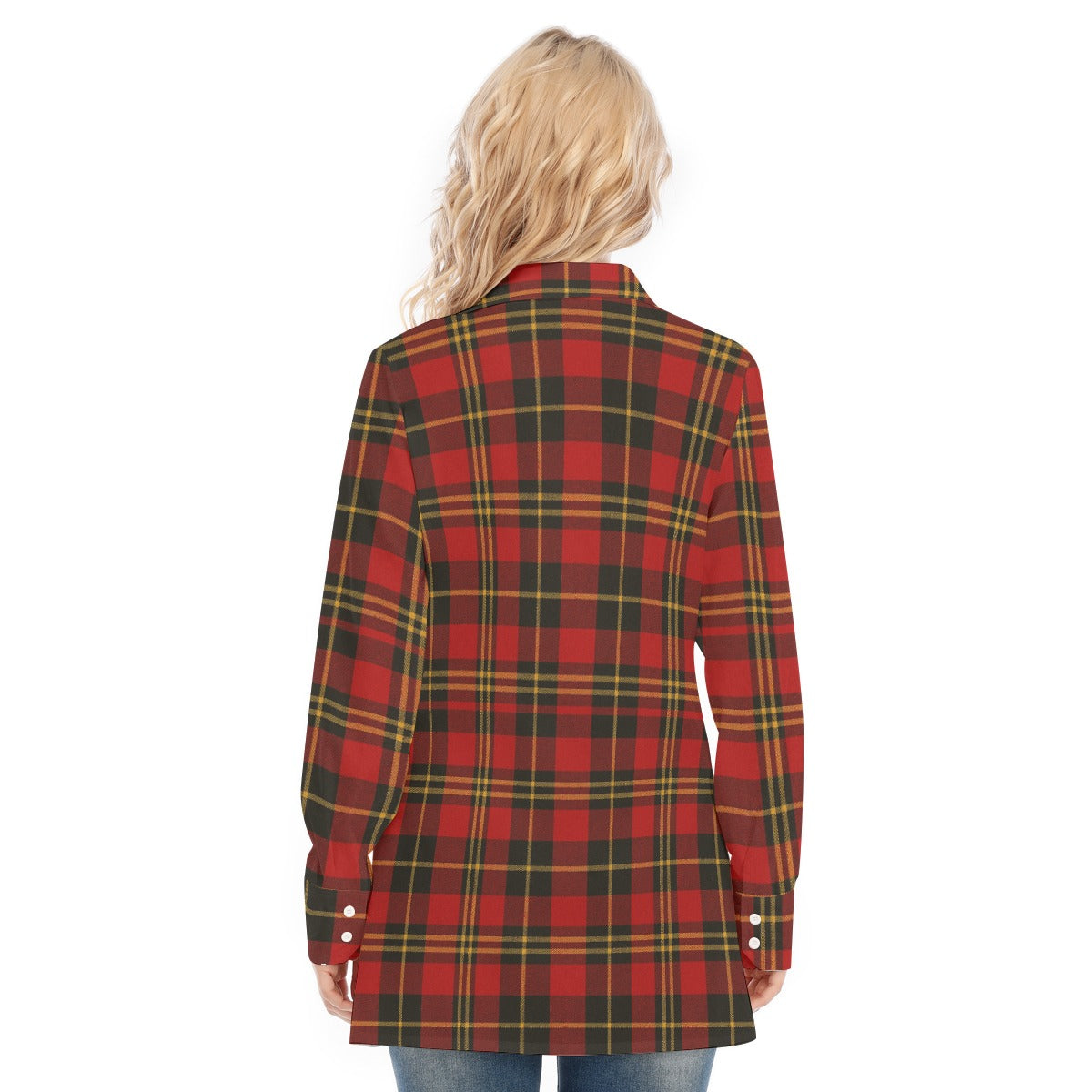 Maryland Tartan Plaid Terrapins Women's Long Shirt |115GSM Cotton poplin