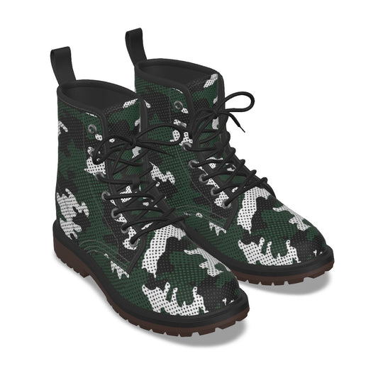 Urban Legend Michigan State Green and White Camo Martin Short Boots – Spartans-Inspired Streetwear f