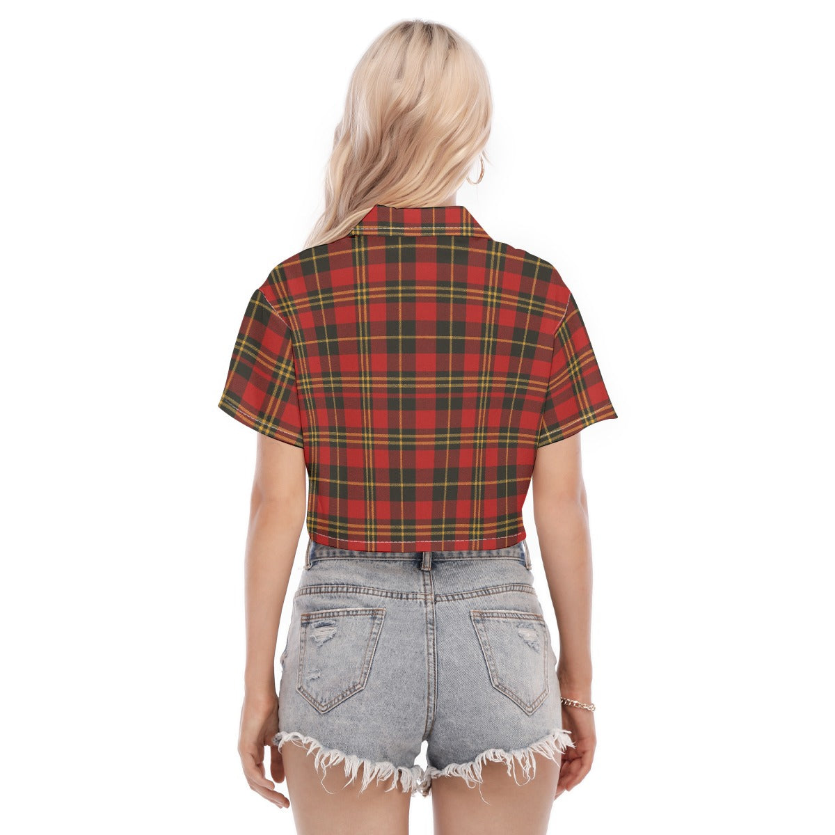 Maryland Tartan Plaid Terrapins Women's Cropped Shirt
