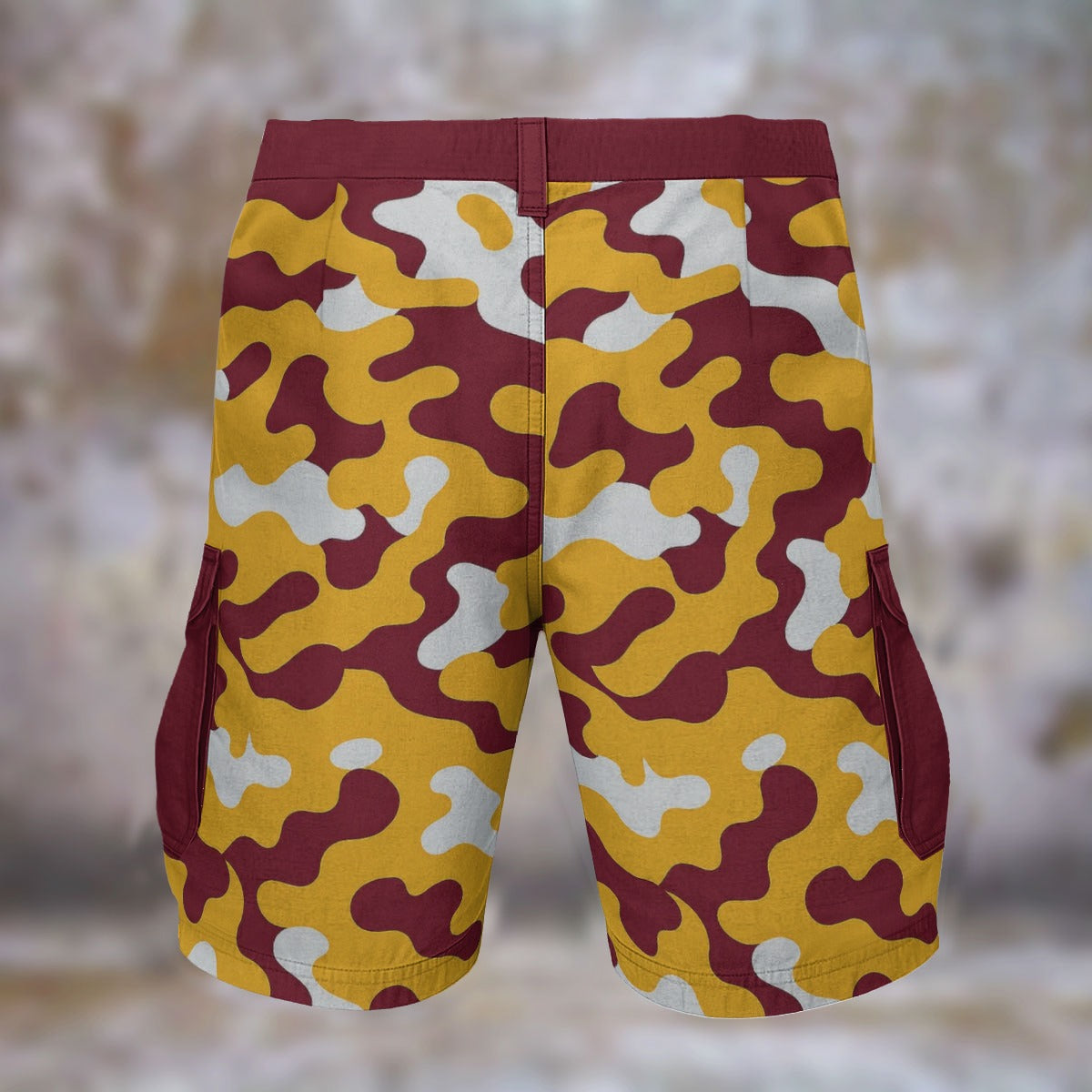 Urban Legend Washington Commanders Burgundy Gold White Camo Cargo Shorts