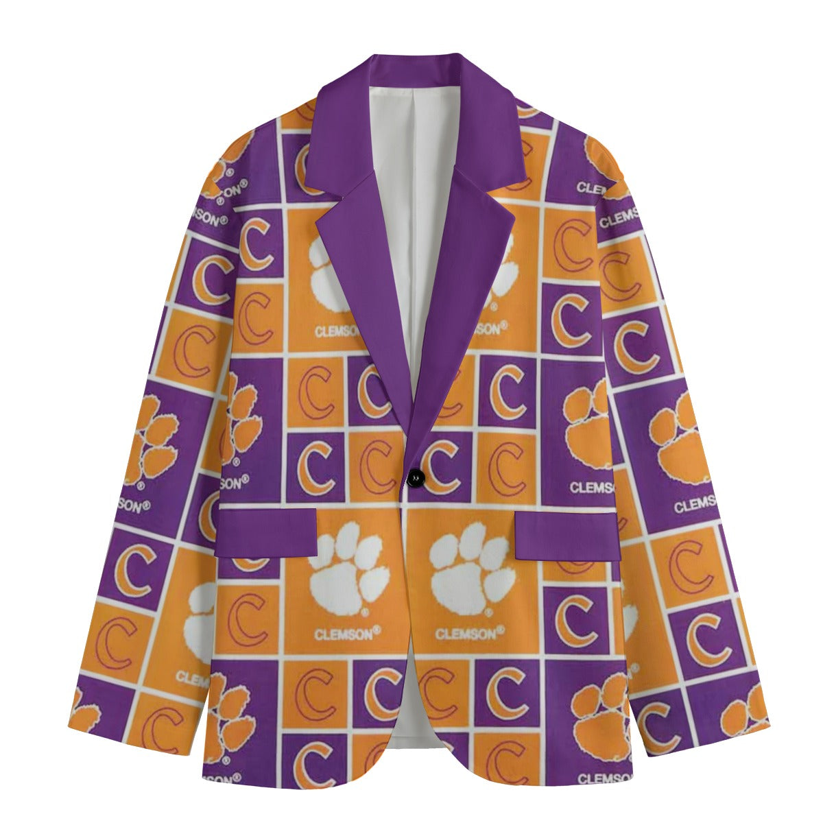 Clemson - Tigers Suit Flat Lapel Collar Blazer