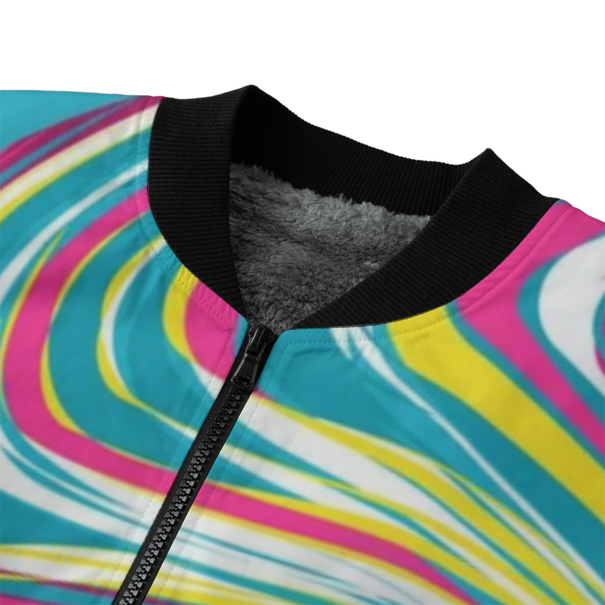 Spray Paint Drips Abstract Color Graffiti Style Fleece Bomber Jacket