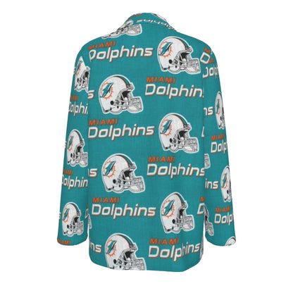 Miami Football Game Day All-Over Print Women's Leisure Blazer