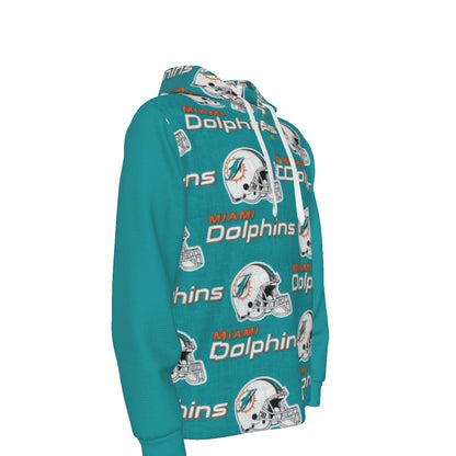 Miami Football Game Day All-Over Print Men's Half  Button Hoodie