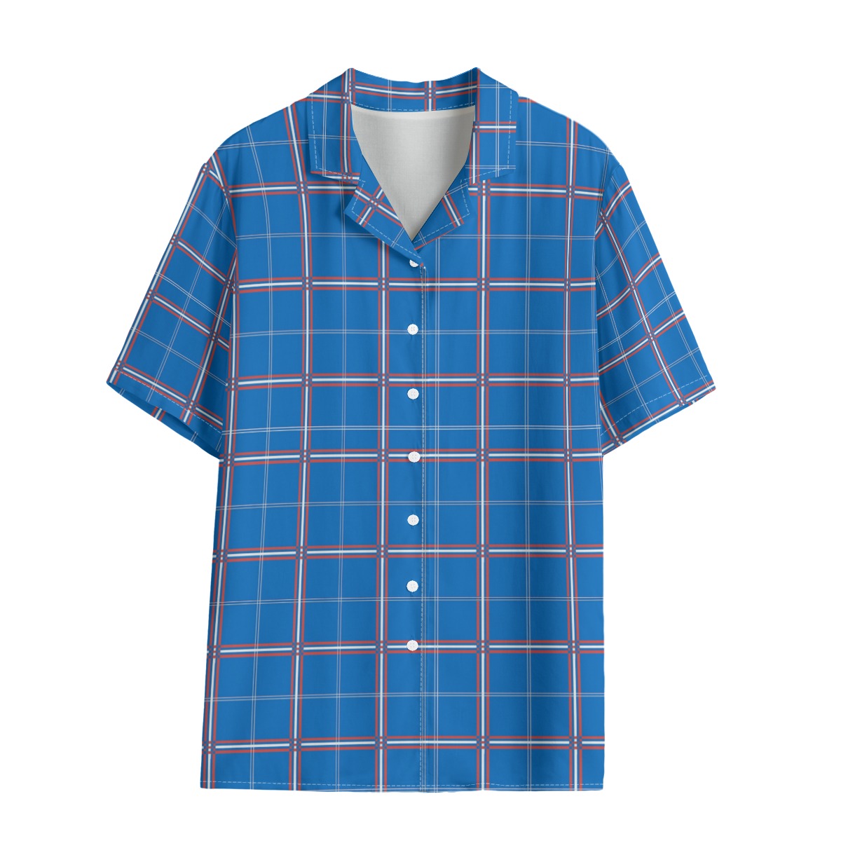 Kansas Tartan Plaid Jayhawks  Women's Hawaii Shirt | Rayon