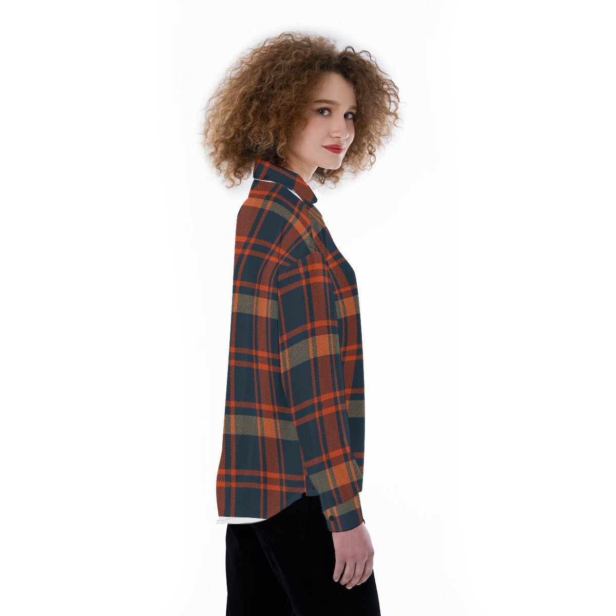 Auburn - Tigers Tartan Plaid Women's Satin Shirt