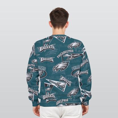 Philadelphia Football Game Day All-Over Print Men's Heavy Fleece Sweatshirt