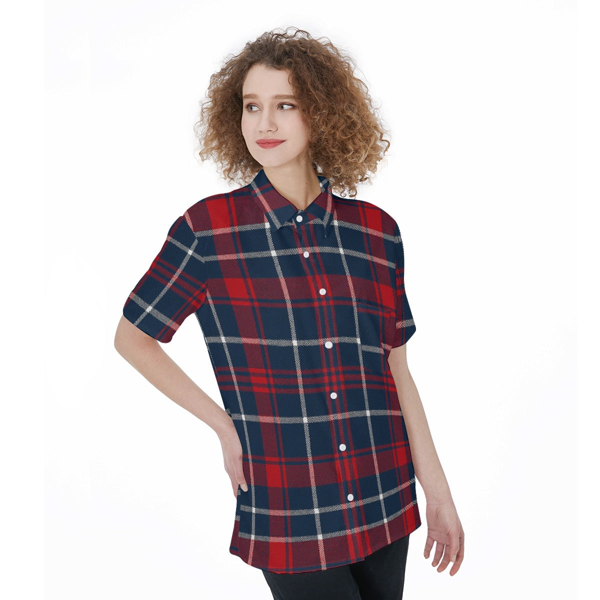 Arizona - Wildcats tartan plaid Women's Short Sleeve Shirt With Pocket