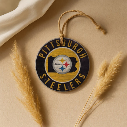 Pittsburgh Steelers Round Christmas Ceramic Decoration Ornaments