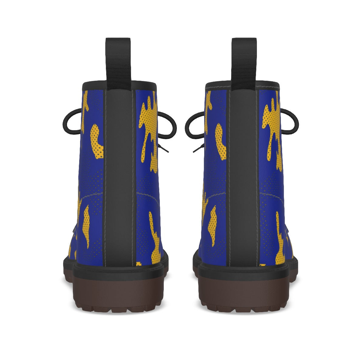 Urban Legend Pittsburgh Blue and Gold Camo Martin Short Boots – Panthers-Inspired Streetwear for Gam