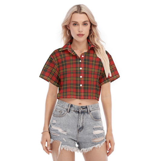 Maryland Tartan Plaid Terrapins Women's Cropped Shirt