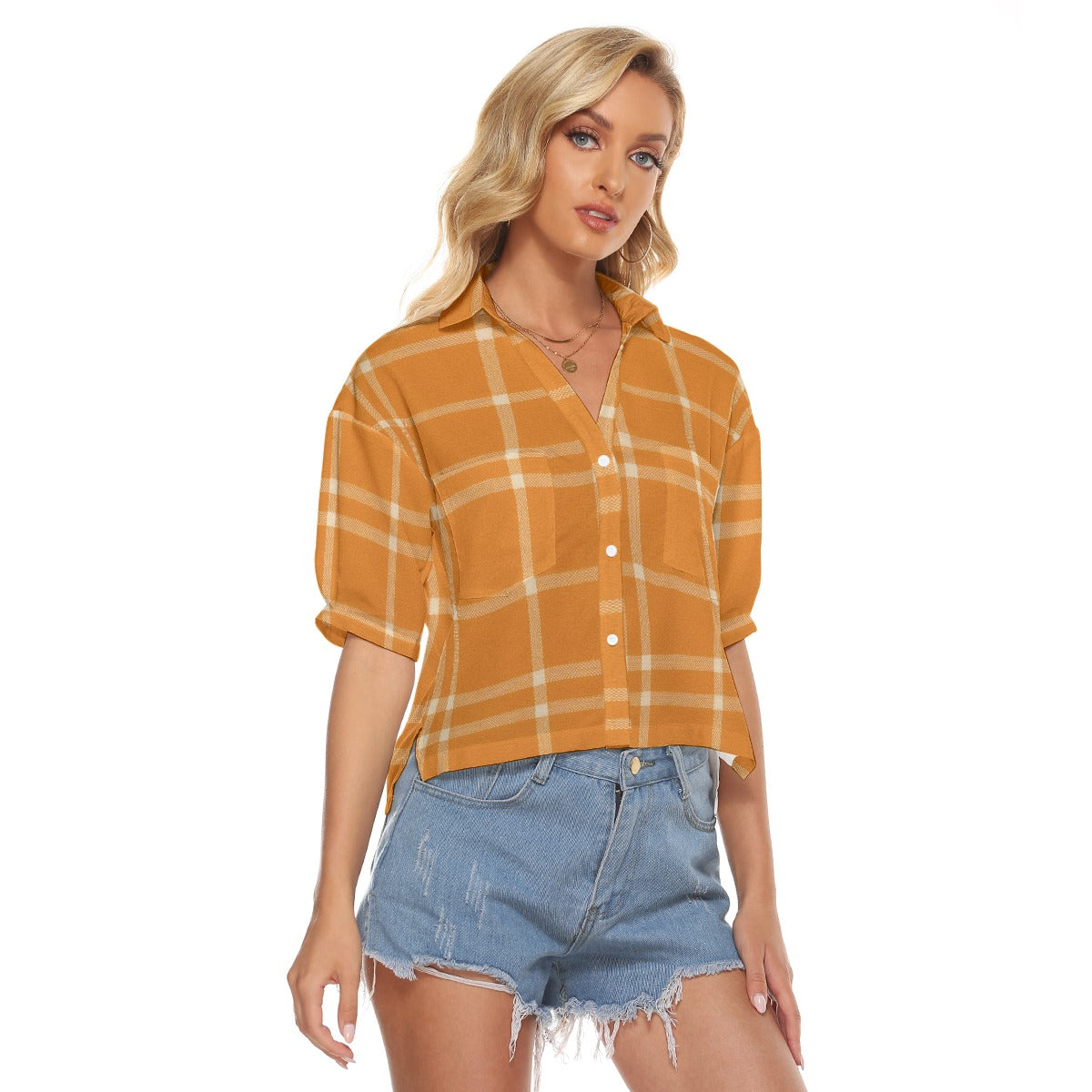 Urban Legend Tennessee Volunteers Tartan Plaid Women's V-Neck Shirt – Orange and White College Stree