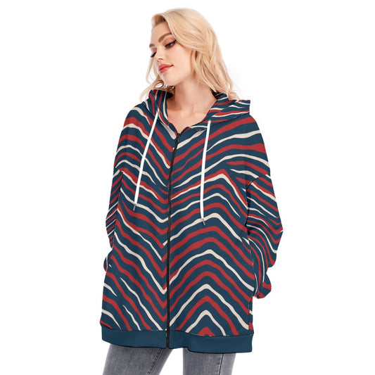 SD HUESCA Women's Long Hoodie With Zipper Closure