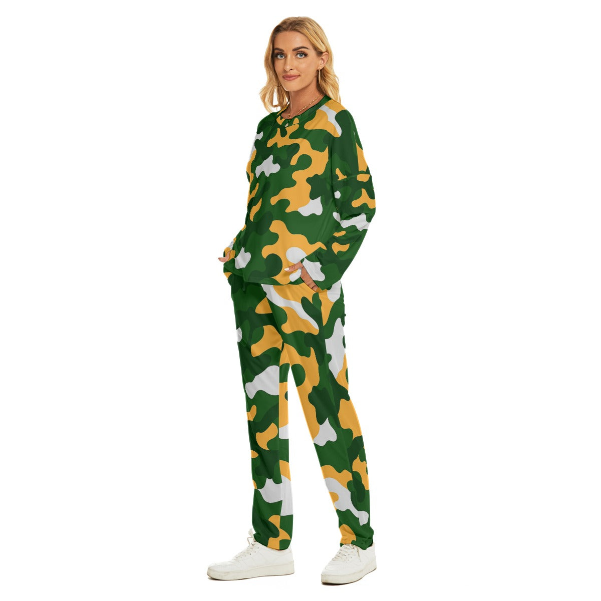 Green Bay Football Game Day All-Over Print Women's Pajama Suit