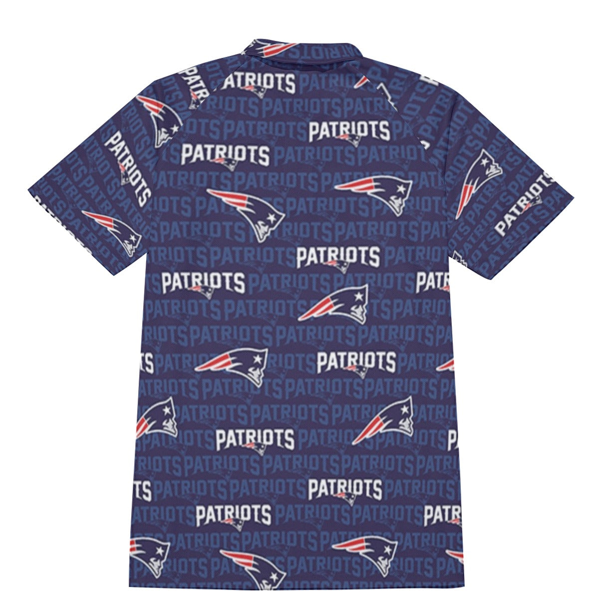 New England Football Game Day All-Over Print Men's Short Sleeve Polo Shirt With Button Closure