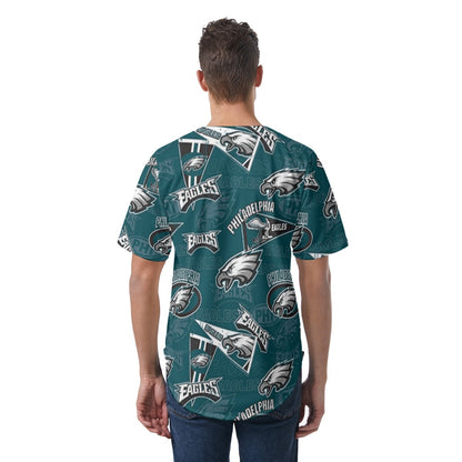 Philadelphia Football Game Day All-Over Print Men's Short Sleeve Baseball Jersey