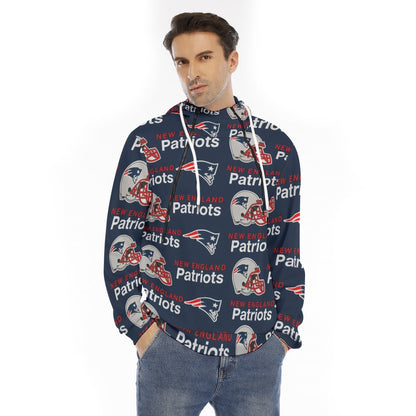 New England Football Game Day All-Over Print Men's Hoodie With Placket Double Zipper