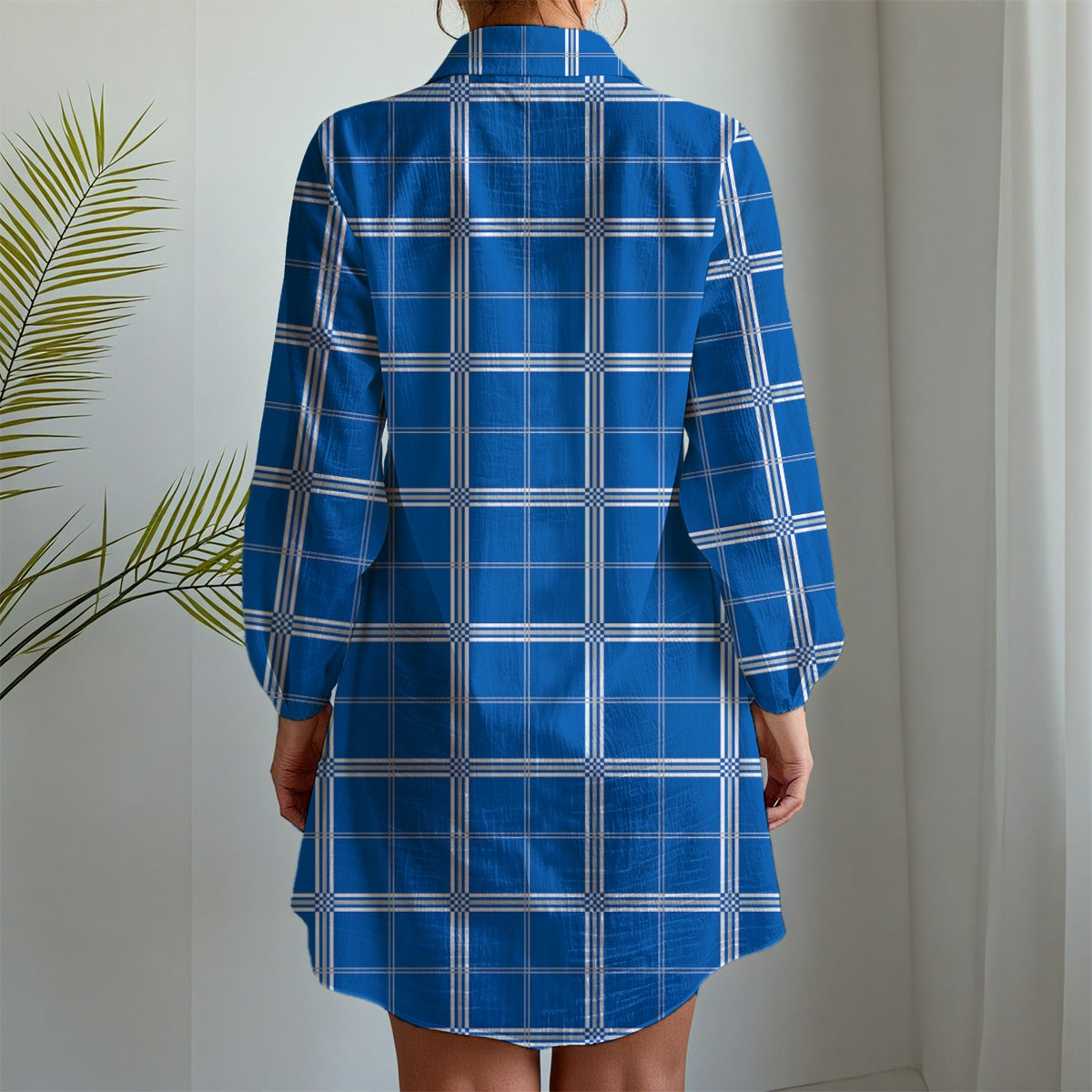 Kentucky Tartan Plaid Wildcats  Women's Long Sleeve Shirt Dress