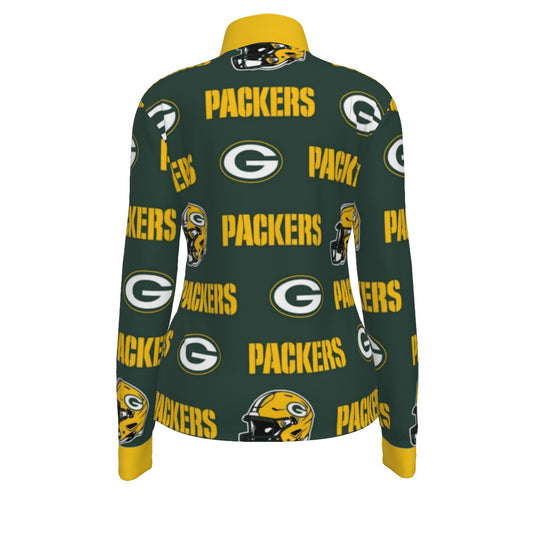Green Bay Football Game Day All-Over Print Women's Long Sleeve Thumbhole Jacket|230GSM