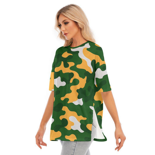 Green Bay Football Game Day All-Over Print Women's Short Sleeves T-shirt With Hem Split