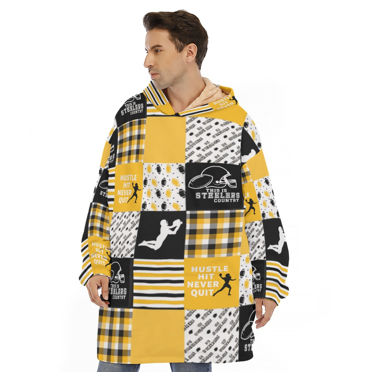 All-Over Print Unisex Sherpa Fleece Hoodie Blanket