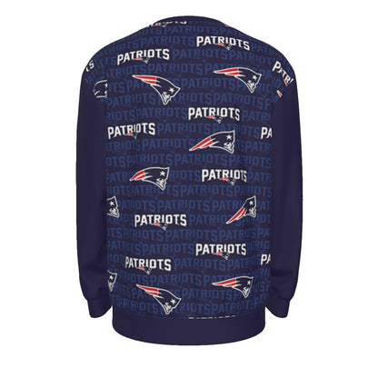 New England Football Game Day All-Over Print Men's long Sleeve T-Shirt With Dropped Shoulders  | Interlock