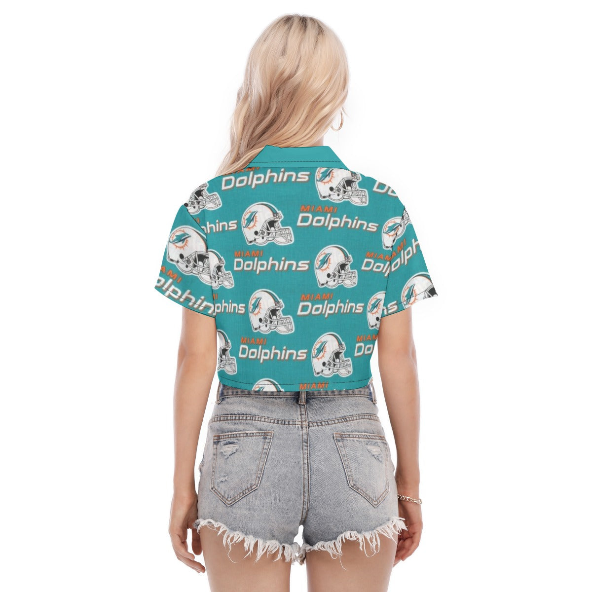Miami Football Game Day All-Over Print Women's Cropped Shirt
