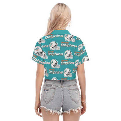 Miami Football Game Day All-Over Print Women's Cropped Shirt