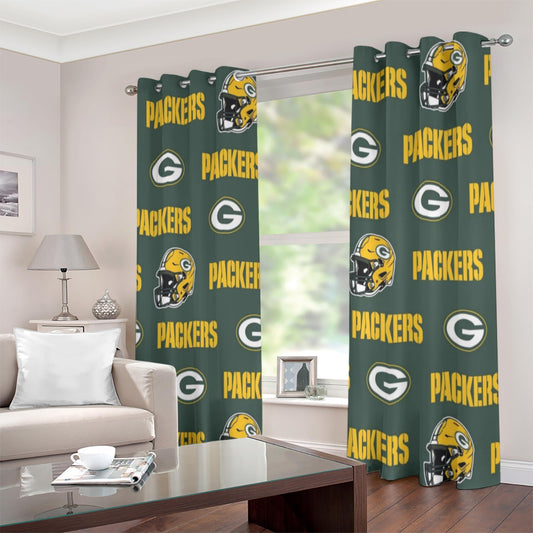 Green Bay Football Game Day Grommet Curtains (Large Size)