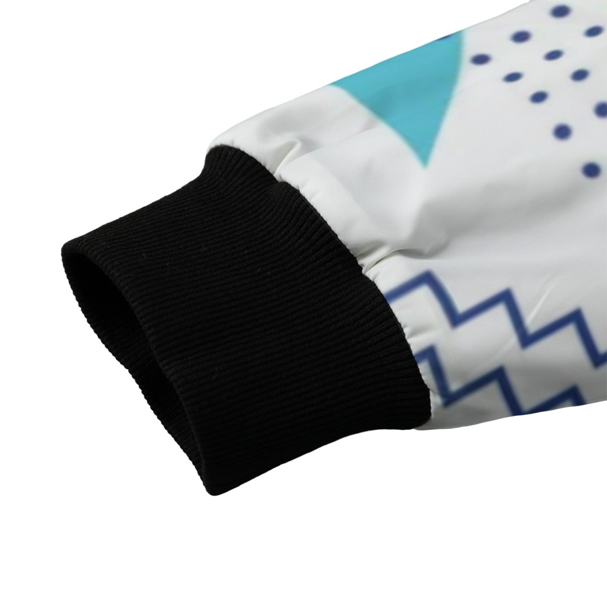 Urban Legend 90s Style – Geometric Shapes Fleece Bomber Jacket